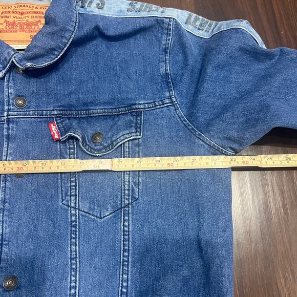 Levis Premium Denim Jacket Men’s Size L Trucker Snap - Picture 11 of 12